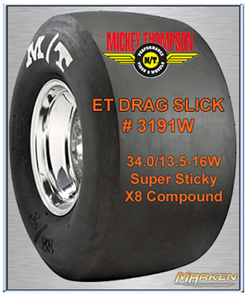 Mickey Thompson New Wide ET Drag Slick 3191W With X8 Compound